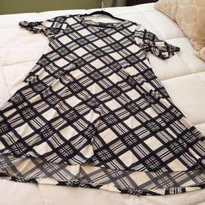 NINA LEONARD A-line swing dress - black and white